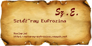 Sztáray Eufrozina névjegykártya